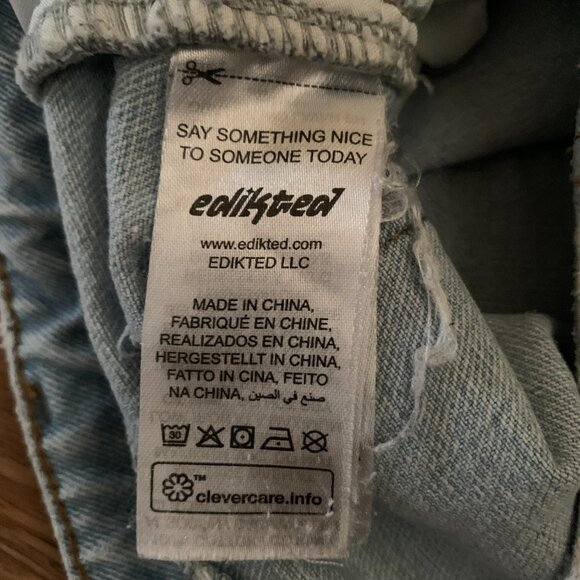 Edikted Wide-Leg Light Wash Jeans – Size XS - Picture 7 of 14